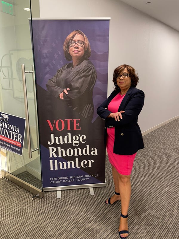 Re-elect Rhonda Hunter to 303 Dallas Judicial Court 